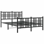 vidaXL Cadre de lit métal sans matelas avec pied de lit noir 120x200cm
