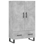vidaXL Buffet haut gris béton 69 5x31x115 cm bois d'ingénierie