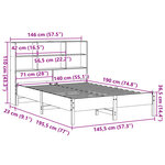 vidaXL Lit bibliothèque sans matelas cire marron 140x190 cm pin massif