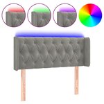 vidaXL Tête de lit à LED Gris clair 93x16x78/88 cm Velours