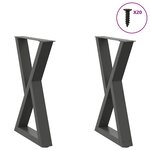 vidaXL Pieds de table à manger 2 pièces Anthracite 50 x (72-73 3) cm Acier