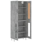 vidaXL Buffet haut Gris béton 69 5x34x180 cm Bois d'ingénierie
