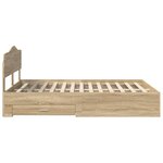 vidaXL Cadre de lit Chêne Sonoma 140 x 190 cm Bois d'ingénierie