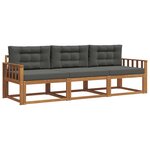 vidaXL Ensemble de canapés d'extérieur 3 Pièces Naturel et Anthracite