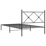 vidaXL Cadre de lit métal avec tête de lit noir 100x190 cm