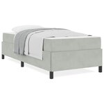 vidaXL Cadre de lit Gris clair  gris et blanc 100 x 200 cm Velours
