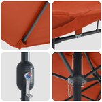 vidaXL Parasol de jardin Couleur terre cuite 385 x 209 x 244 cm tissu