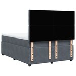 vidaXL Sommier à lattes de lit et matelas Gris foncé 140x190cm Velours