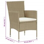vidaXL Ensemble à manger de jardin 11Pièces Résine tressée Beige