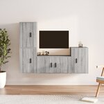 vidaXL Ensemble de meubles TV 4 Pièces Sonoma gris Bois d'ingénierie