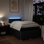 vidaXL Sommier à lattes de lit avec matelas Noir 120x200 cm Tissu