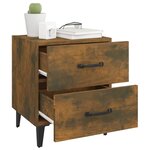 vidaXL Table de chevet Chêne fumé 40x35x47 5 cm