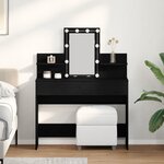 Table de maquillage vidaXL avec éclairage LED Chêne noir 100x40x130 cm