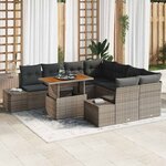 vidaXL Ensemble de salle à manger pour jardin 9 Pièces Gris et marron