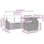 vidaXL Ensemble de canapé de jardin 5 Pièces Gris Poly rotin