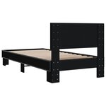 vidaXL Cadre de lit noir 75x190 cm bois d'ingénierie et métal