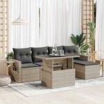 vidaXL Salon de jardin 6 Pièces avec coussins gris clair résine tressée