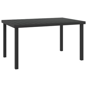 vidaXL Table de jardin noire 140x90x74 cm aluminium et WPC
