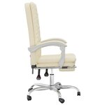 vidaXL Fauteuil inclinable de bureau Crème Similicuir