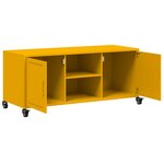 vidaXL Meuble TV jaune moutarde 100 5x39x43 5 cm acier