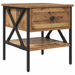 vidaXL Table de chevet avec tiroir Bois ancien 40 x 42 x 45 cm