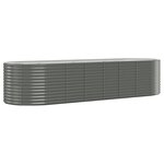 vidaXL Lit surélevé de jardin Acier galvanisé 322x100x68cm gris