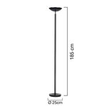 Lampadaire DELY LED Acier/Aluminium A+ H 180 cm Noir UNILUX