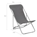 vidaXL Chaises de plage pliables 2 Pièces Acier et tissu oxford Gris