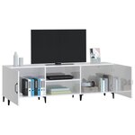 vidaXL Meuble TV blanc brillant 150x30x50 cm bois d'ingénierie