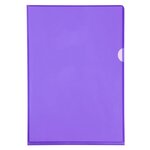 Sachet De 10 Pochettes Coin Pvc Lisse Haute Résistance 13/100e - A4 - Violet - X 10 - Exacompta