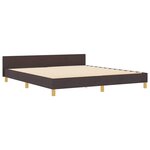 vidaXL Cadre de lit avec tête de lit Marron foncé 180 x 200 cm tissu