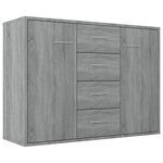 vidaXL Buffet Sonoma gris 88x30x65 cm Bois d'ingénierie
