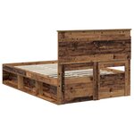 vidaXL Cadre de lit avec tiroir Bois ancien 135 x 190 cm Pin massif