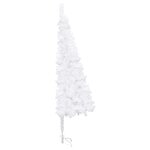 vidaXL Arbre de Noël artificiel d'angle LED et boules Blanc 210 cm PVC