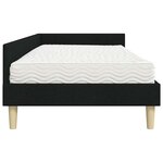 vidaXL Cadre de lit d'angle avec matelas avec matelas 2 Pièces Vert tissu