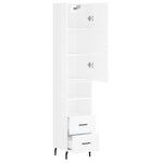 vidaXL Buffet haut Blanc brillant 34 5x34x180 cm Bois d'ingénierie