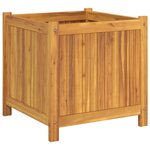 vidaXL Jardinière avec doublure 50x50x50 cm bois massif d'acacia