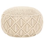 vidaXL Pouf fait à la main en macramé 45 x 30 cm Coton