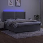 vidaXL Sommier à lattes de lit matelas et LED Gris clair 160x200 cm