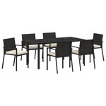 vidaXL Ensemble de salle à manger de jardin 7 pièces en rotin noir