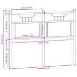 vidaXL Tête de lit de remplacement chêne fumé 120 cm bois d'ingénierie et acier