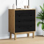 vidaXL Commode OTTA Noir 76 5 x 39 5 x 90 cm Bois de pin massif