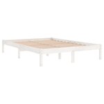 vidaXL Cadre de lit Blanc Bois massif 135x190 cm Double