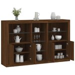 vidaXL Buffet avec lumières LED chêne marron 162x37x100 cm