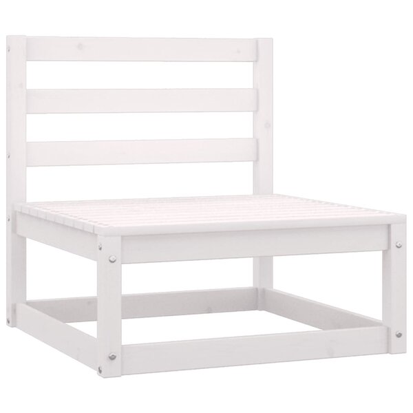 vidaXL Canapé central de jardin blanc bois de pin massif
