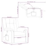 vidaXL Fauteuil inclinable de massage Crème Similicuir