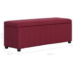 vidaXL Banc avec compartiment de rangement 116 cm Bordeaux Polyester