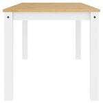 vidaXL Table à manger Panama blanc 160x80x75 cm bois massif de pin
