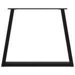 vidaXL Pieds de table à manger en V 3 pièces Noir 70 x (72-73 3) cm Acier