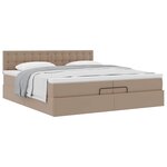VidaXL Cadre de lit ottoman et matelas cappuccino 200x200cm similicuir